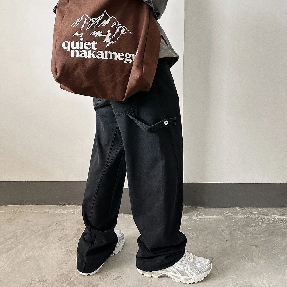 Streetwear Washed Vintage Solid Baggy Joggers Sweatpants Mens and Womens Straight Pocket Loose Casual Drawstring Trousers Street King Limited