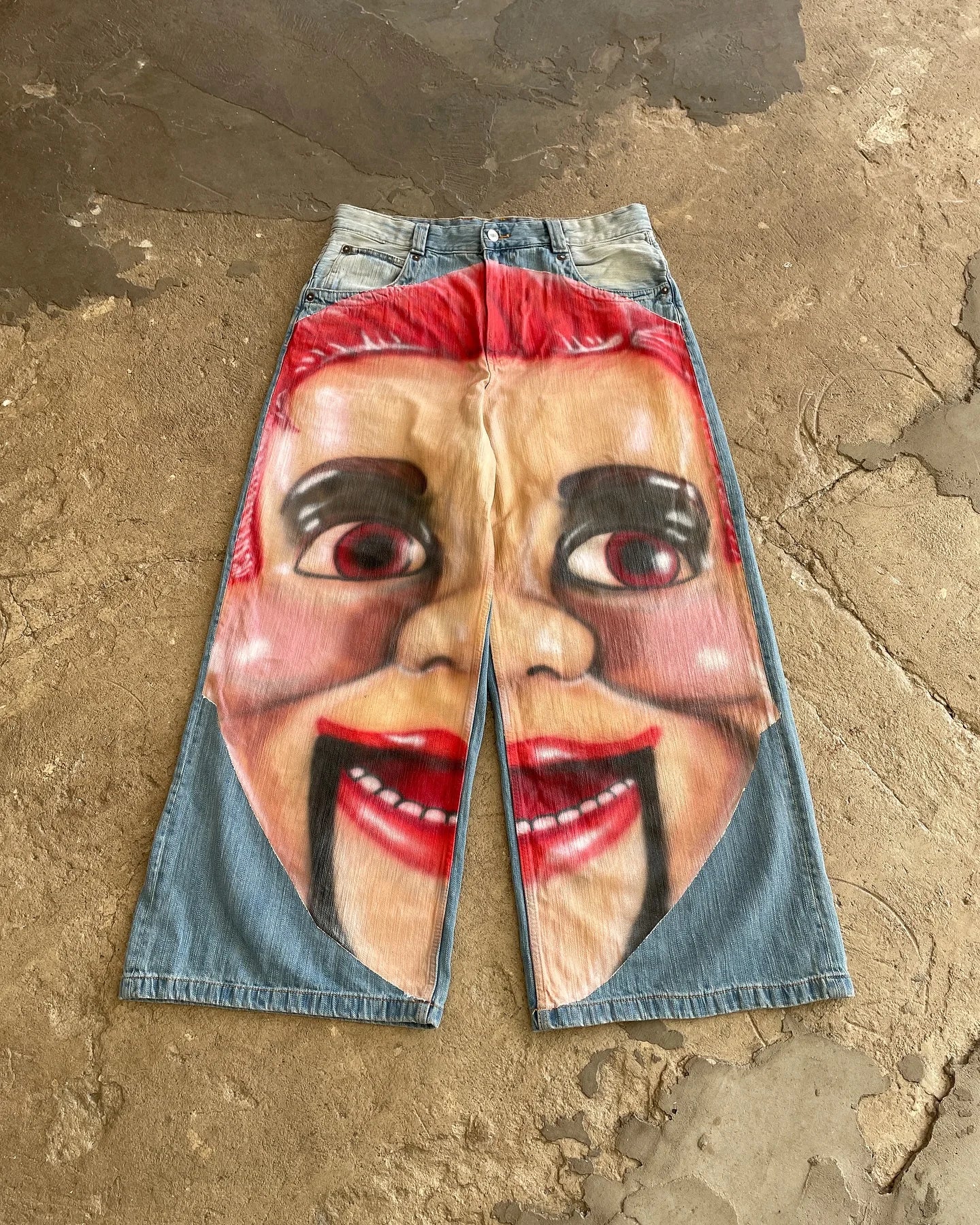 high street casual puppet master pattern sweatpants retro y2k men jeans street hip hop straight harajuku streetwear men clothing sporty tapered joggers