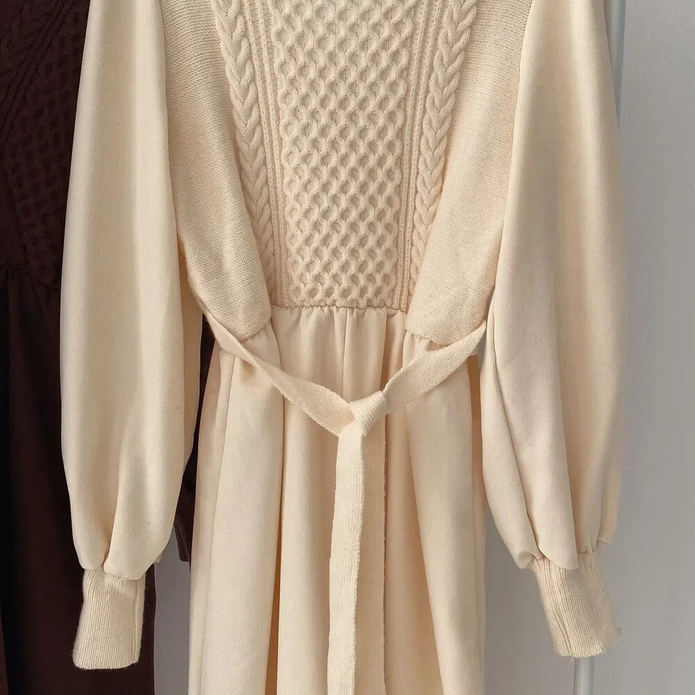 Winter Dress Long Elegant Splicing Stripes Y2k Knitted Dress Women Koean Fashion Long Sleeve Dresses Female Club Party Vestidos Street King Limited