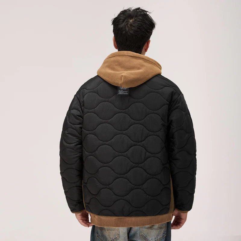 autumn winter quilted jacket men thick plaid blazer jacket commuter man business streetwear fashion suit coat outerwear menswear bottoms