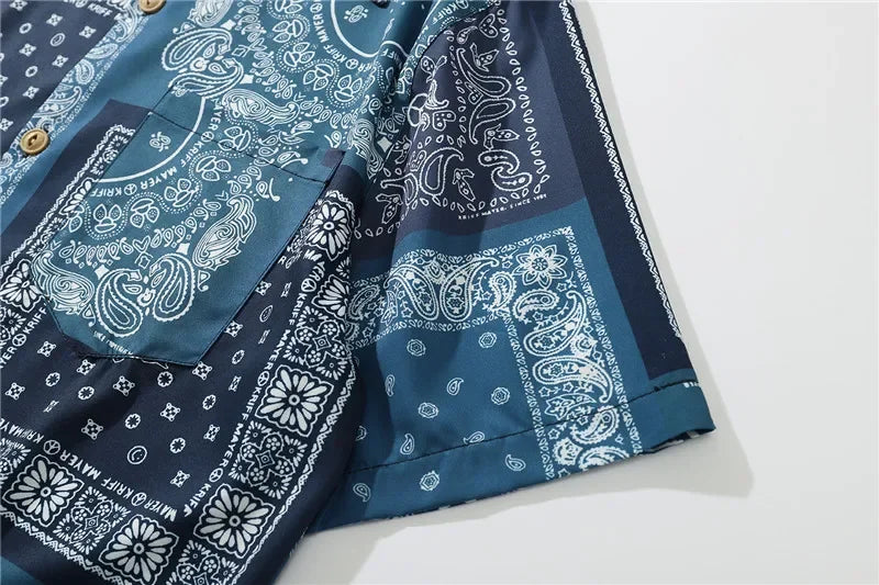 Dark Icon Bandana Full Printed Hawaiian Shirt 2020 Summer Vintage Shirts Men Street Shirts for Men Street King Limited
