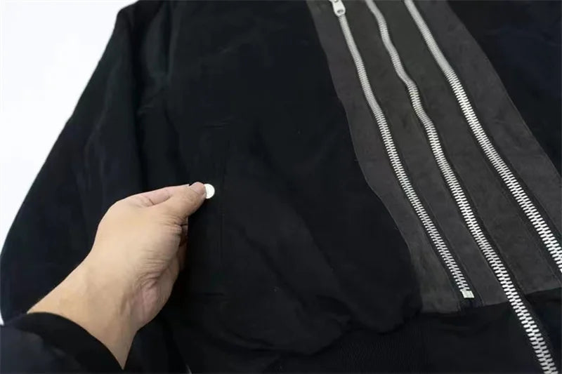 undermycar 2023 deconstructed multi zipper autumn winter flight jacket unique default style 3821
