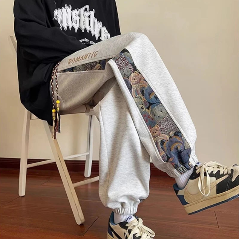 hip hop fashion anime printed sweatpants for men autumn casual corduroy baggy joggers pantalones hombre y2k streetwear trousers 1 urban active pants