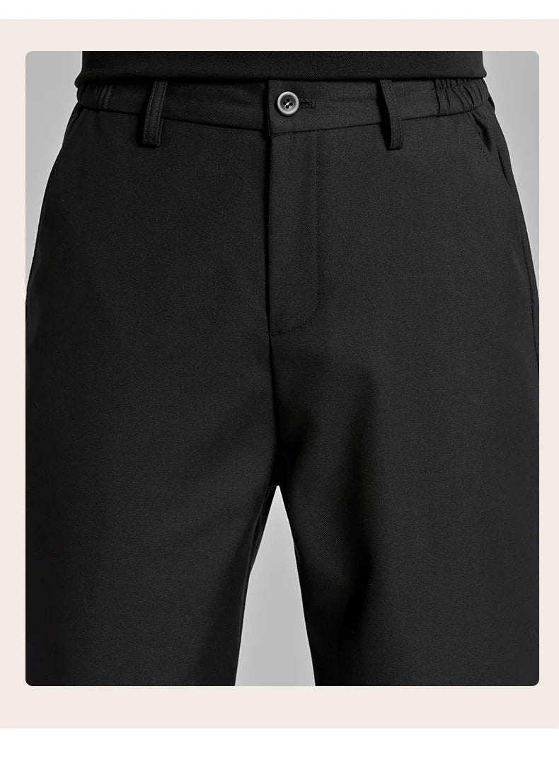 extended length edition men streetwear fashion hip hop vibe straight black pant casual business suit long pants trousers unique default style 1641