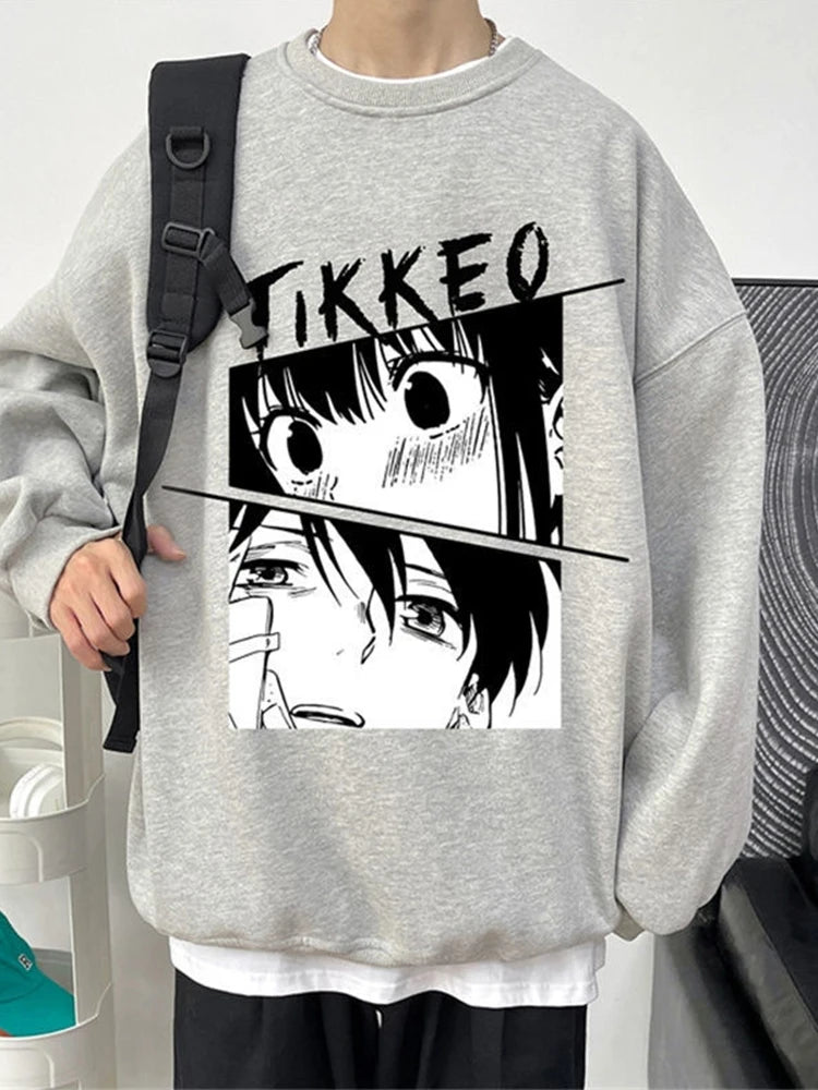 Autumn Japanese Anime Fashion Men Sweatshirt Graphic Fleece Y2K Clothes Casual Hip Hop Streetwear Crewneck Pullover Hoodies Street King Limited