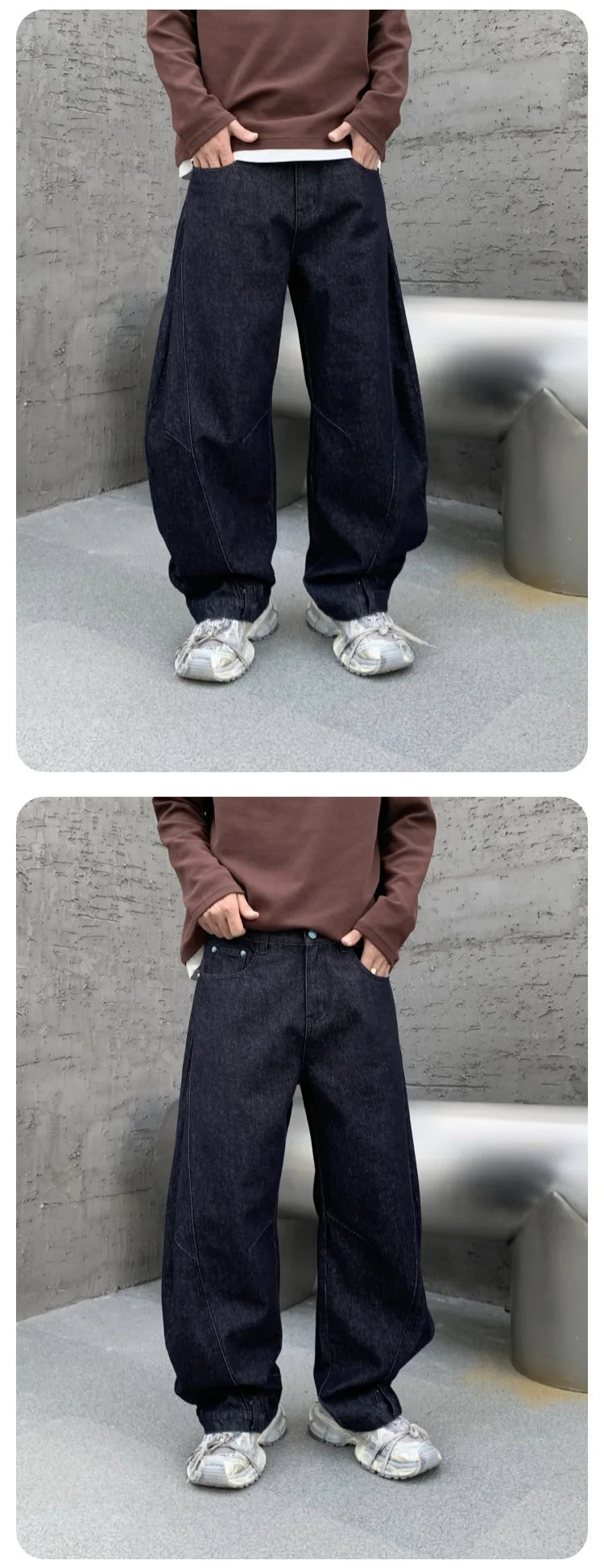 men denim streetwear fashion brand hip hop loose casual wide leg cargo harem jeans pant cityboy y2k baggy jeans trousers utility cargo pants