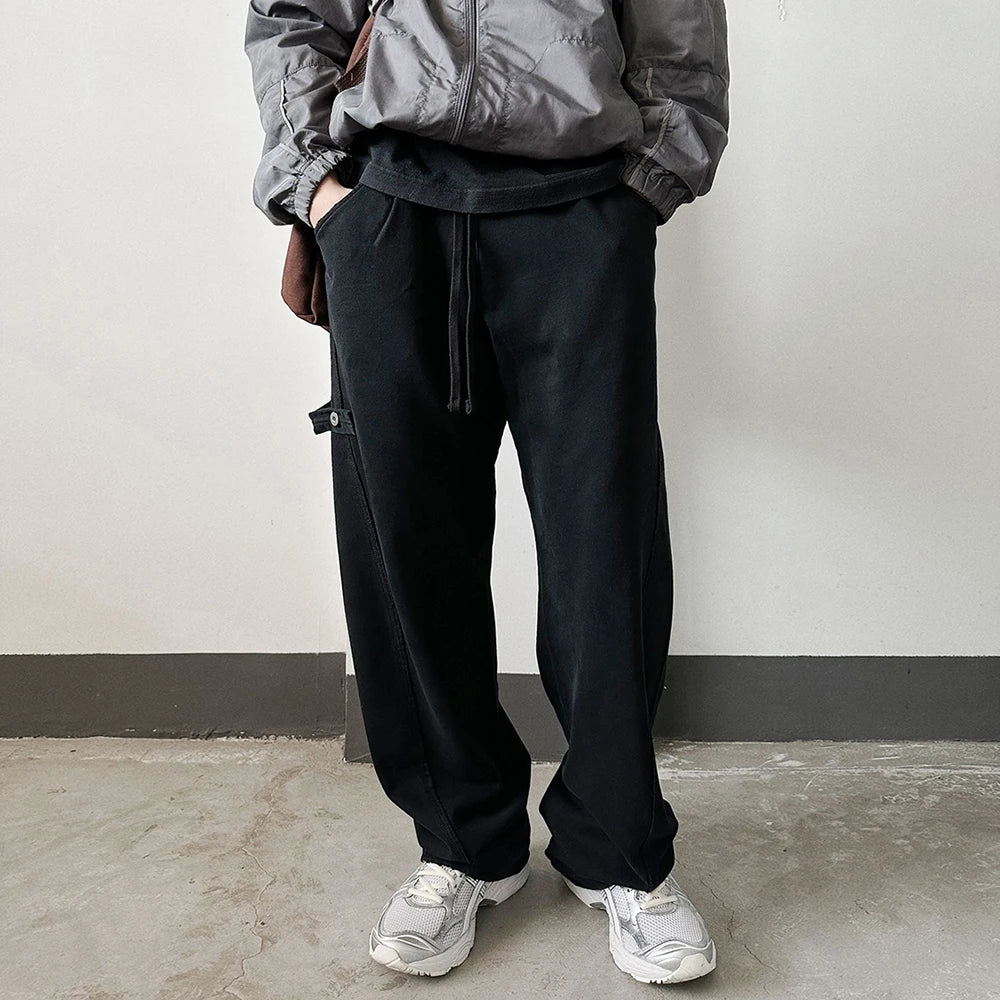 Streetwear Washed Vintage Solid Baggy Joggers Sweatpants Mens and Womens Straight Pocket Loose Casual Drawstring Trousers Street King Limited