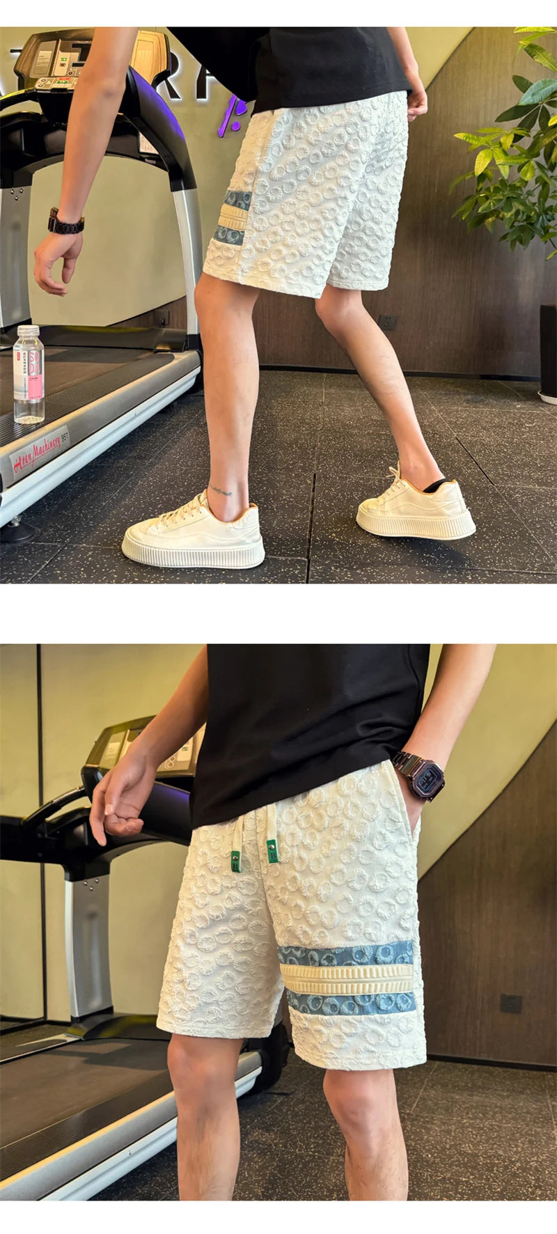 summer foam print shorts men y2k streetwear pleated baggy bermudas para hombre hip hop fashion vintage casual short pants unique shorts style 3342
