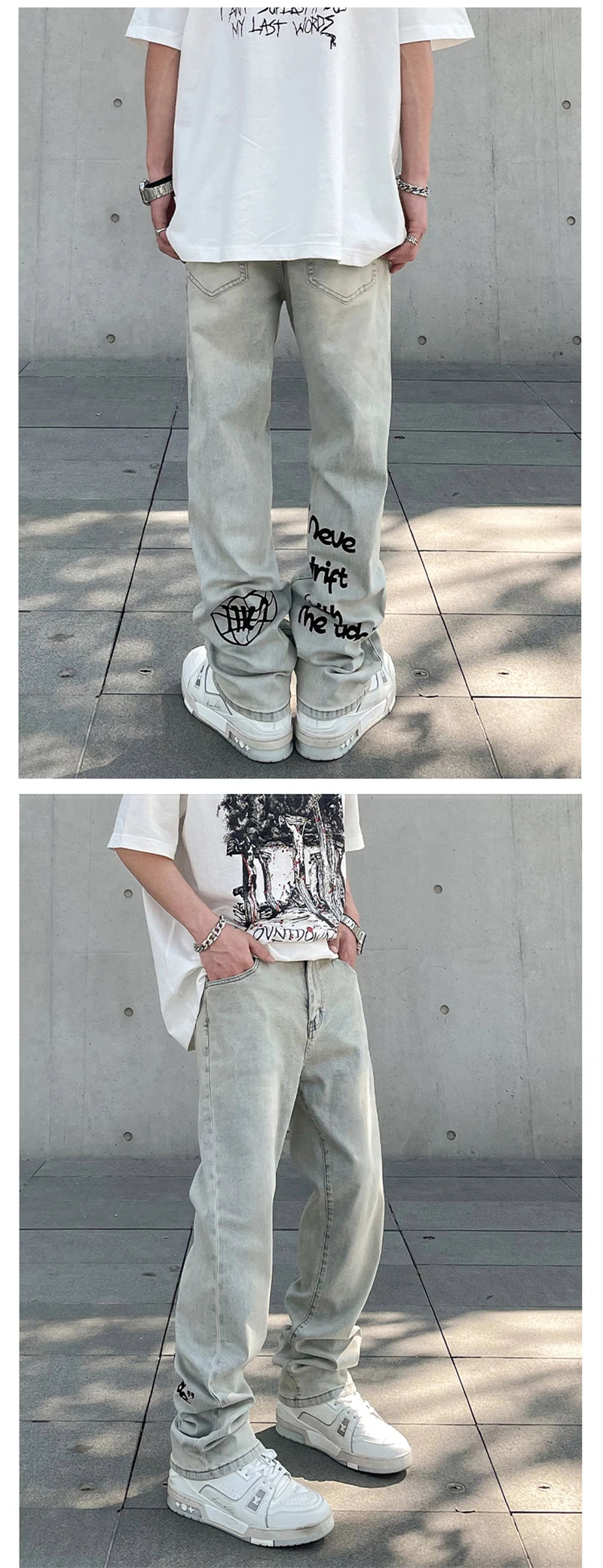 american gothic letter mens baggy jeans y2k retro harajuku straight denim trousers hip hop fashion printed jean man pants unique jeans style 571