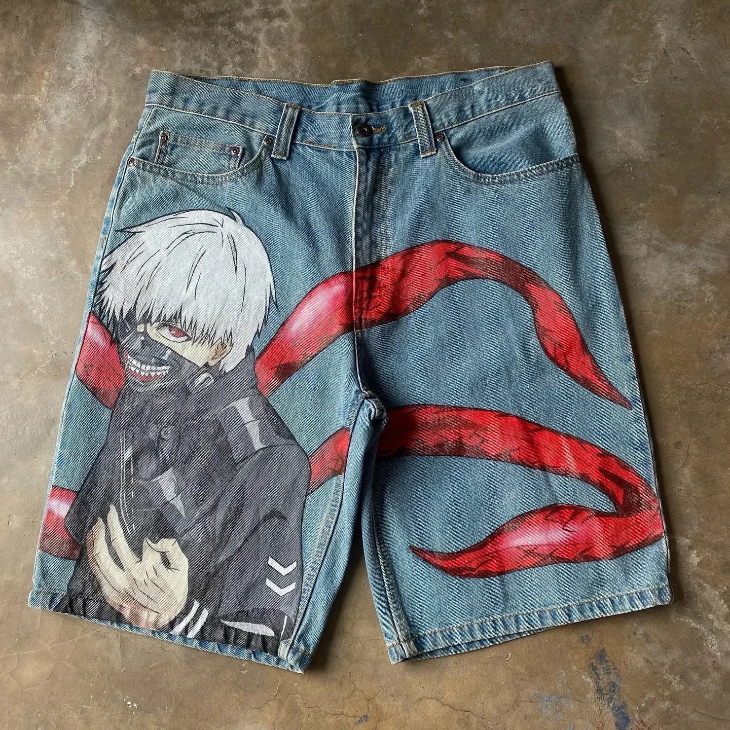 popular casual rem print sweatpants fashion y2k baggy jeans wide leg denim shorts pants harajuku streetwear trouser men clothing unique joggers style 3927