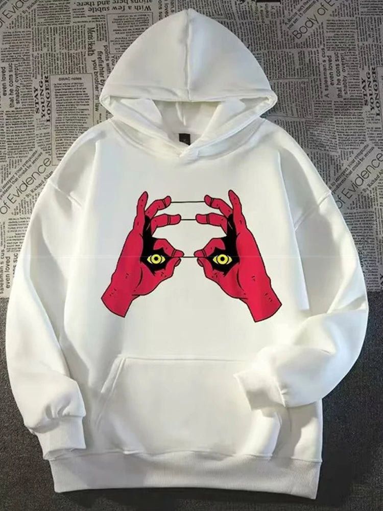 Funny Anime Graphic Printed Hoodies For Men Hip Hop Fashion Hoody Sweatshirts Loose Fleece Y2K Streetwear Hoodie Tracksuit Street King Limited