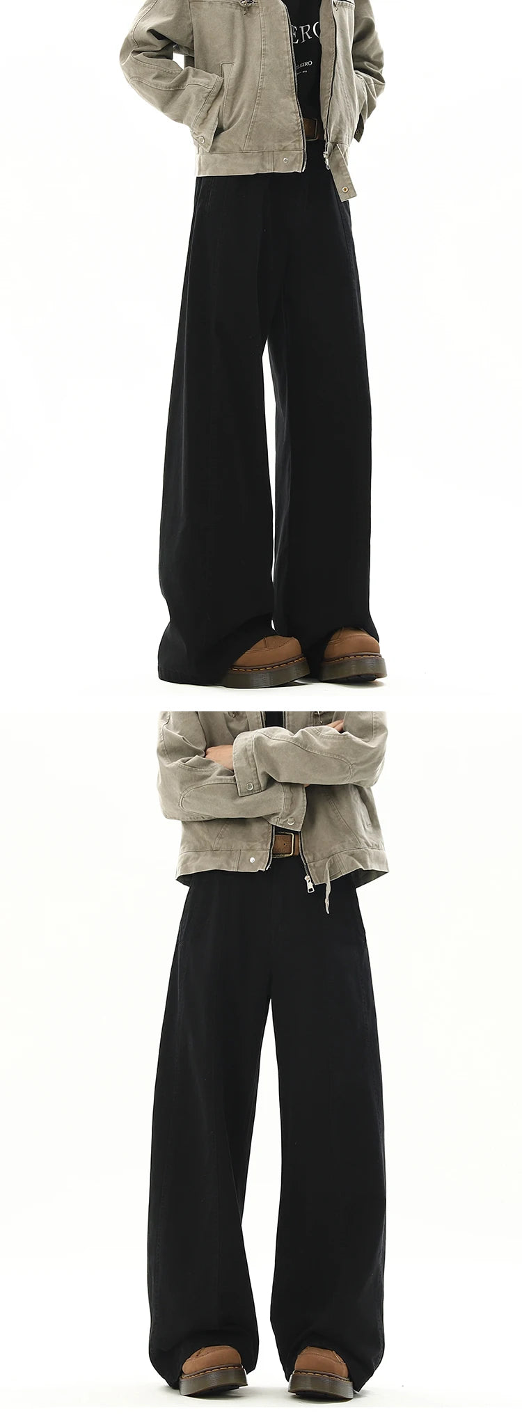 american style vintage wide leg cargo pants mens baggy fashion high street overalls coffee streetwear male mopping trousers unique cargo style 1097