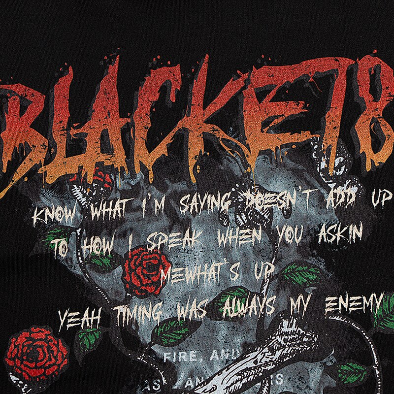 "Black Rose" Unisex Men Women Streetwear Graphic Hoodie Daulet Apparel