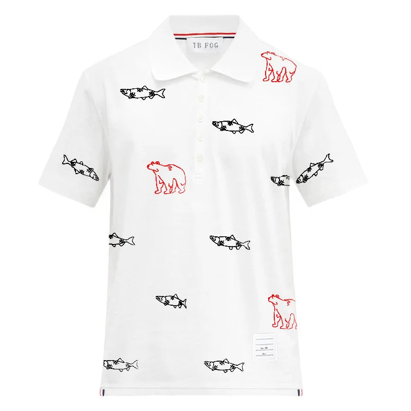Streetwear New Men Luxury Embroidered Bears Striped Poodle Dog Fashion Polo Shir New 2023 Men Luxury Embroidered Bears Striped Poodle Dog Fashion Polo Shirts Shirt Hip Hop Skateboard Cotton Polos Top Tee 245 Fashion Sweater Jacket With Graphic Design For Men