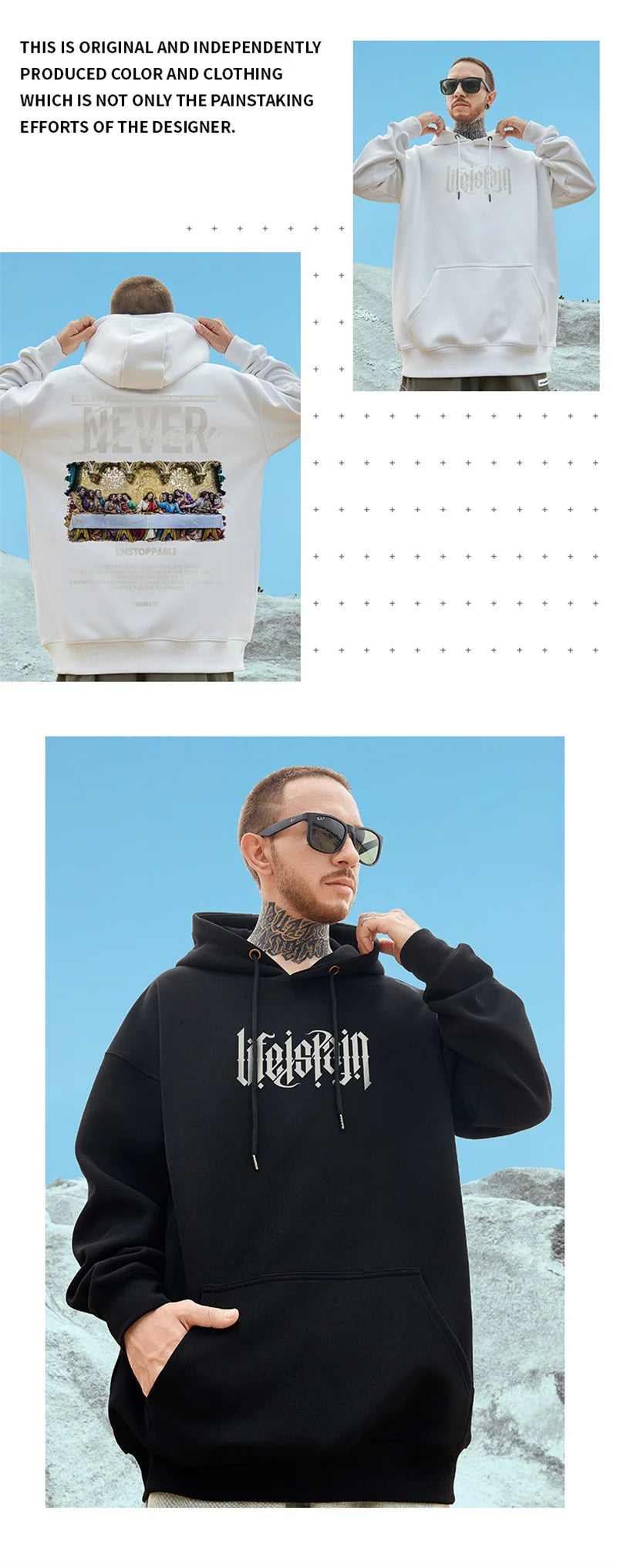 Autumn Jesus Oil Painting Graphic Print Hoodies Men Oversized Fleece Hip Hop Hooded Sweatshirt Y2K Vintage Streetwear Hoodie Street King Limited