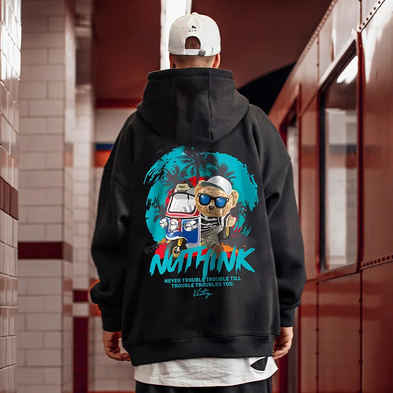 Funny Vacation Bear Graphic Printed Hoodies For Men Streetwear Hip Hop Clothing Fleece Hooded Sweatshirts Y2K Pullover Hoody Street King Limited