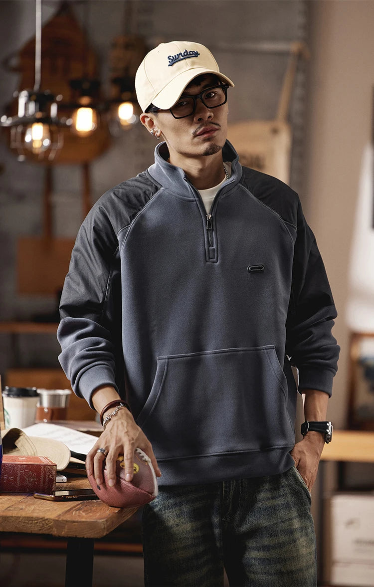 Men Autumn Winter 500g Double-sided Velvet American Retro Fashion Streetwear Loose Casual Pullover Sweatshirt Hoodies for Man Street King Limited