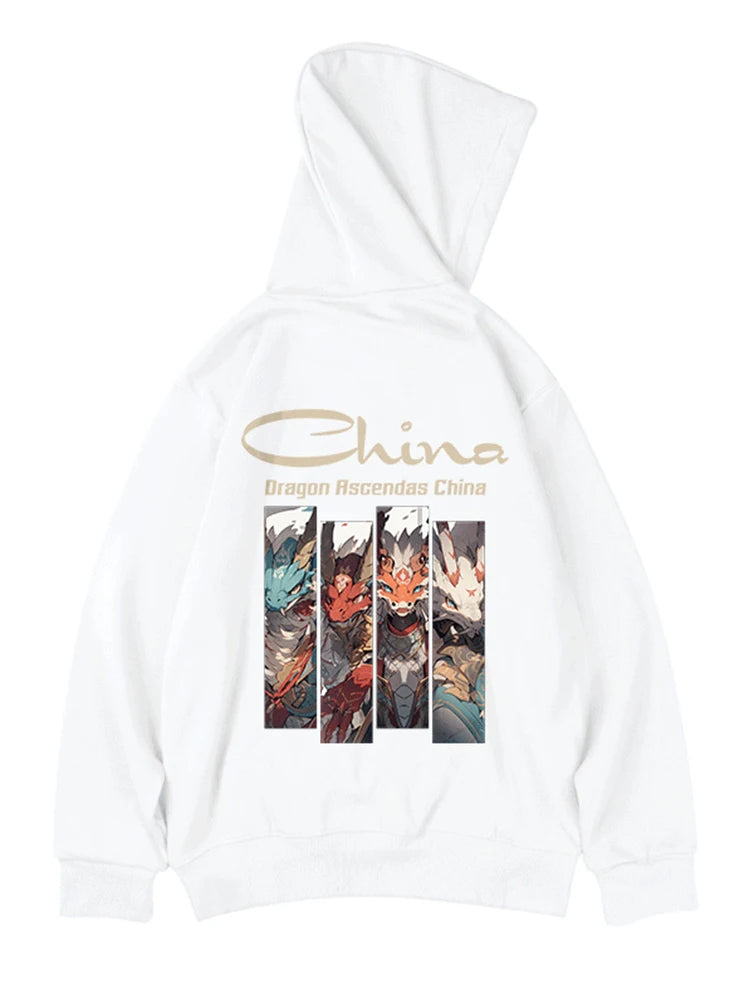 Dragon Ascendas China Graphic Sweatshirts Hombre Hip Hop Fashion Hoodies Oversize Y2K Streetwear Fleece Hoody Printed Clothes Street King Limited