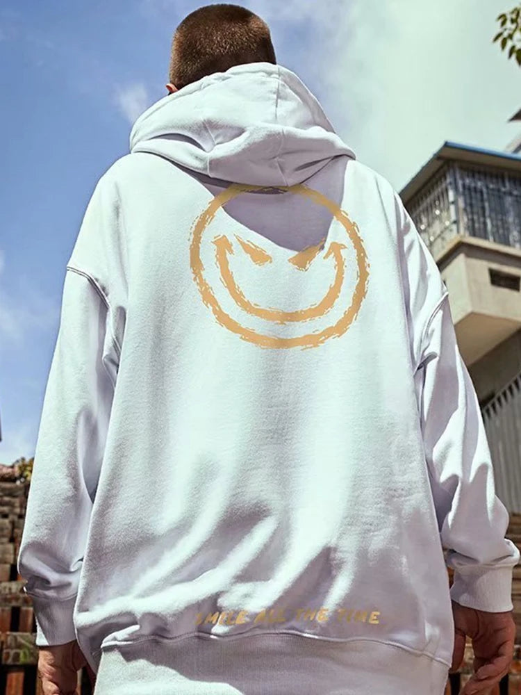 Autumn Smile Print graphic hoodies Harajuku Fashion Casual Cool Hoody Men Streetwear Funny Hoodie Couples Hip Hop y2k Clothes Street King Limited