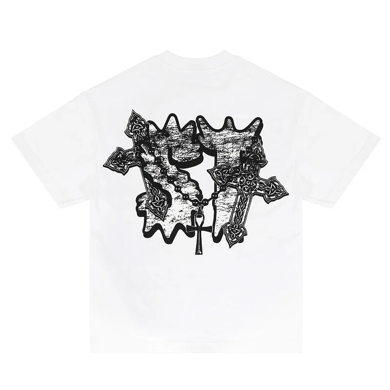 Summer New Chaopai Boxer Letter Print T-shirt Men Woman 1:1 Best Quality Loose Versatile Vintage O-Neck Tops Tee Street King Limited