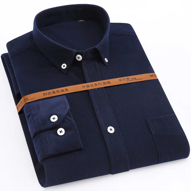 Streetwear Japan Style Mens Fashion Long Sleeve Corduroy Shirt Single Patch Pocke Japan Style Mens Fashion Long Sleeve Corduroy Shirt Single Patch Pocket Comfortable Work Casual Standard Fit Button Down Shirts Fashion Sweater Jacket With Graphic Design For Men