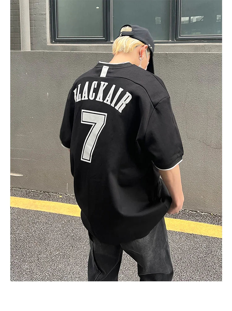 Summer American retro high street niche tops trendy brand ins fashion design oversize couple short-sleeved T-shirt y2k tops emo Street King Limited