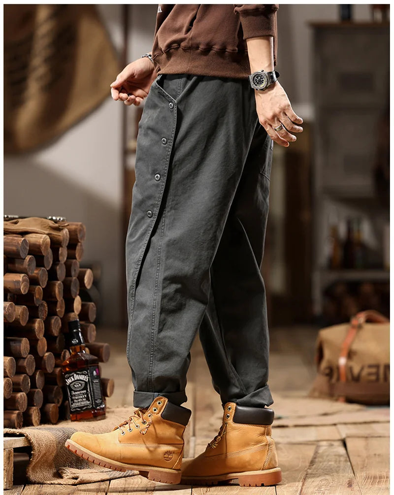 new breasted cargo tracksuit pants for men autumn y2k vintage harem tactical sweatpants casual outdoor baggy joggers trousers unique joggers style 57