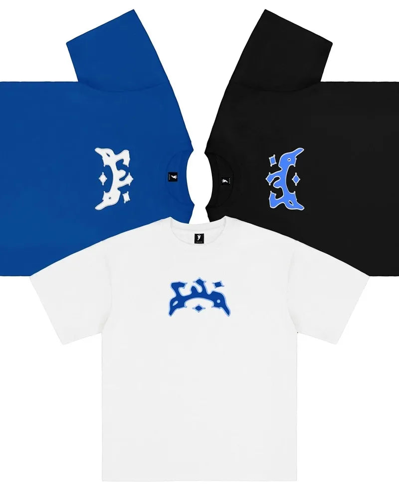 European and American Trendy Brand Personalized Letter Print Oversized Short-sleeved Men Y2k Street Retro Fashion T-shirts Women Street King Limited