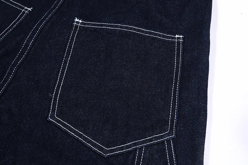 Retro Primary Denim Overalls Jeans For Men Amekaji Suspenders American Homme Original Vintage Style Jeans Street King Limited