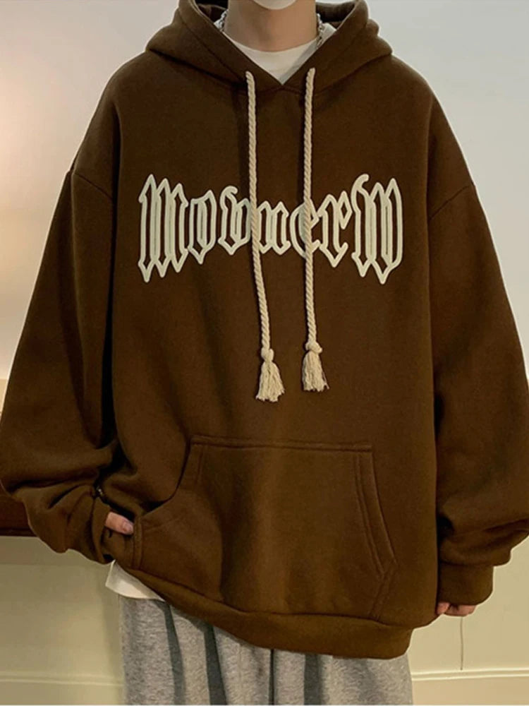 Autumn Vintage Gothic Letter Foam Printed Hooded Sweatshirts Hombre Casual Streetwear Hip Hop Hoodies Y2K Pullover Baggy Hoody Street King Limited