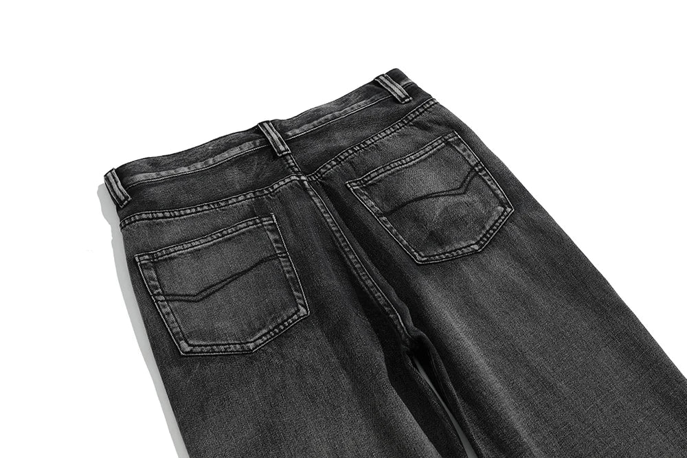 Harajuku Washed Vintage Straight Wide Leg Denim Pants Men and Women High Street Baggy Casual Flare Jeans Pants Y2K Oversized Street King Limited