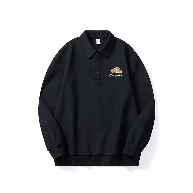 Men Embroidery Fashion Loose Casual Pullover Sweatshirt Spring Autumn Plus Size Hoodies Polo Shirt for Man Clothing Street King Limited