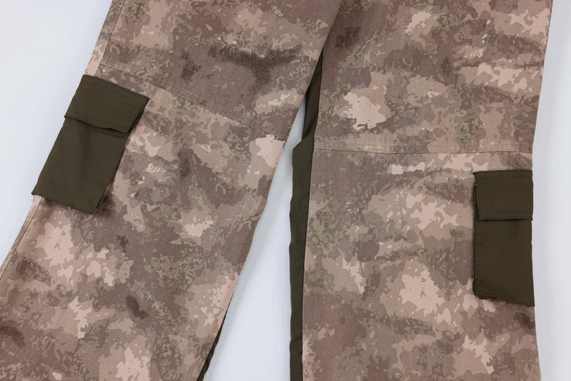 vintage camouflage denim jean street wear functioncan patches casual jeans pants mens baggy straight leg camou jeans overalls unique jeans style 1998