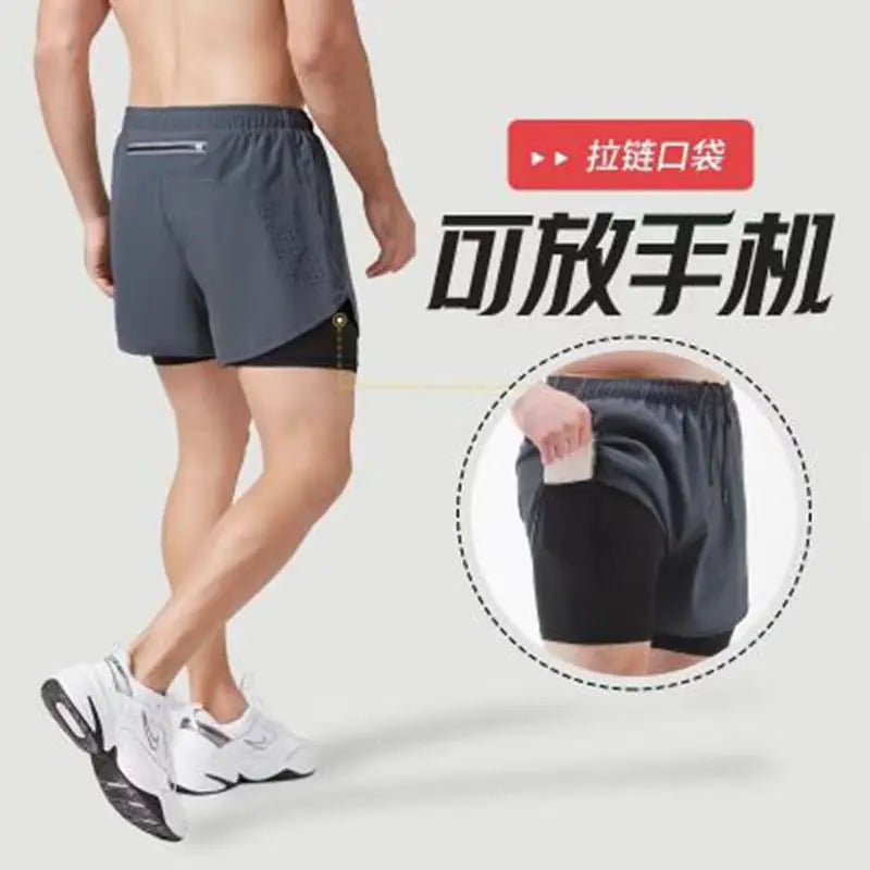 Summer Men's Sports Shorts For Men Gym Basketball Breathable Sweatpants Male Fitness Free Shipping Joggers 2 In 1 Quick Dry Street King Limited