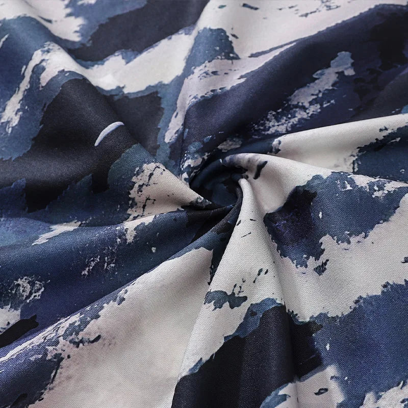 Streetwear Men's Abstract Brush Stroke Graffiti Printed Shirts Autumn High Sense Lapel Button Long Sleeve Shirt Men and Women Street King Limited