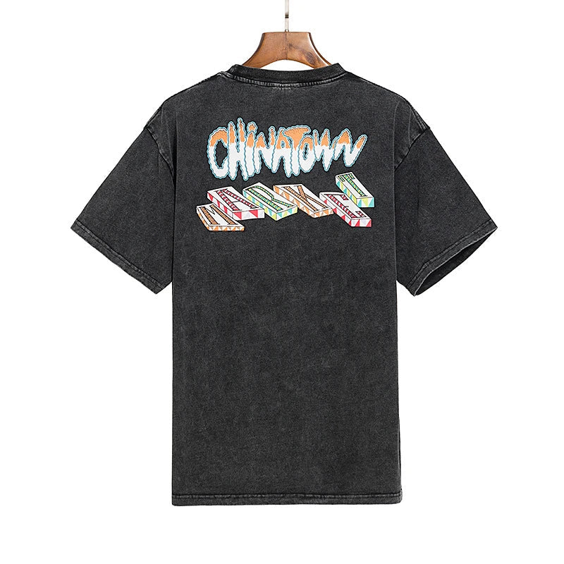 Rainbowtouches 2022 New Brand Men's T-Shirt Unisex High Street Vintage Graffiti Loose Casual Dark Shirts Street Fashion Hip Hop Street King Limited