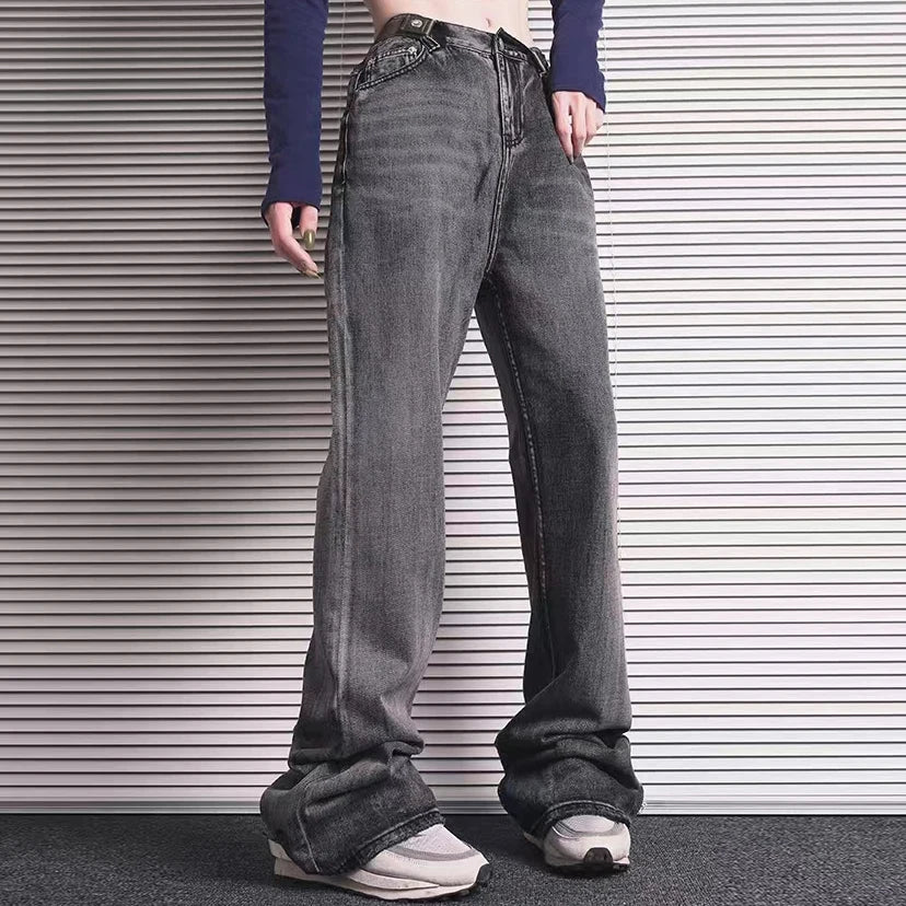 Harajuku Washed Vintage Straight Wide Leg Denim Pants Men and Women High Street Baggy Casual Flare Jeans Pants Y2K Oversized Street King Limited