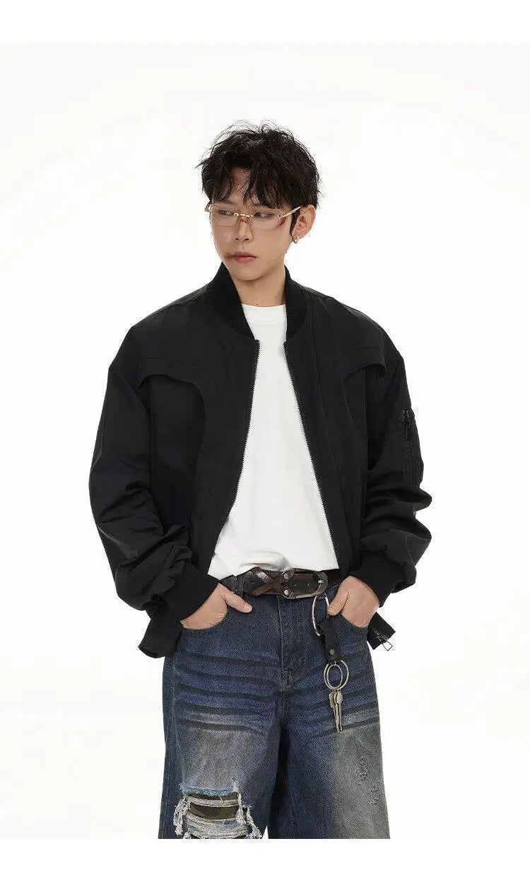 spring autumn cleanfit bomber jacket men streetwear fashion loose casual hip hop short cargo motorcycle jacket women coat unique cargo style 467