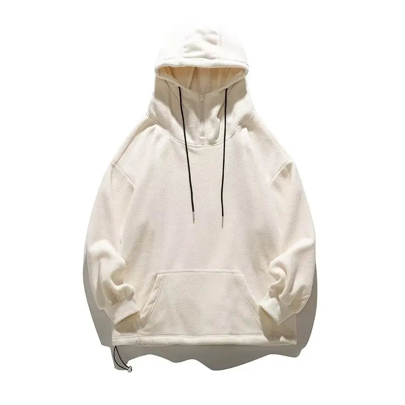 Men Women Winter Fleece Hoodies Korean Style Half Zipper Harajuku Hip Hop Hooded Sweatshirt Street Oversized Couple Pullovers Street King Limited