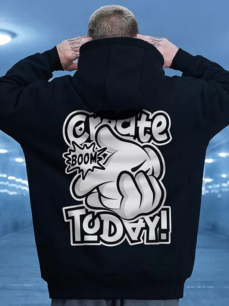 Animecore Statement Graphic Hoodie Layering Essential