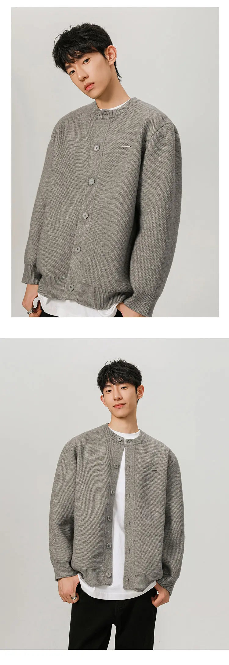 900G High Quality Thicken Baseball Cardigan Sweater Men Fashion Loose Causal Knitted Sweater Coat Cityboy Jumper Jacket Street King Limited