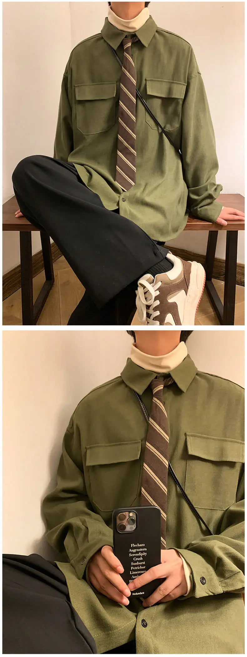 Spring Long Sleeved Shirt Men Fashion Retro Pocket Shirt Men Japanese Streetwear Loose Casual Shirt Mens Vintage Shirts M-3XL Street King Limited