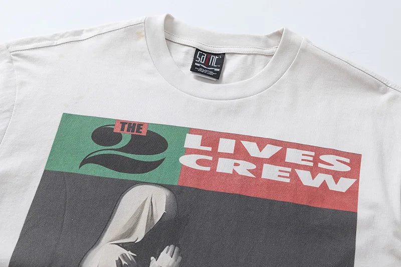 New SAINT T Shirt Letter Printing Summer Good Quality Men Woman Loose Casual Versatile Lovers Vintage Tops Tee Street King Limited