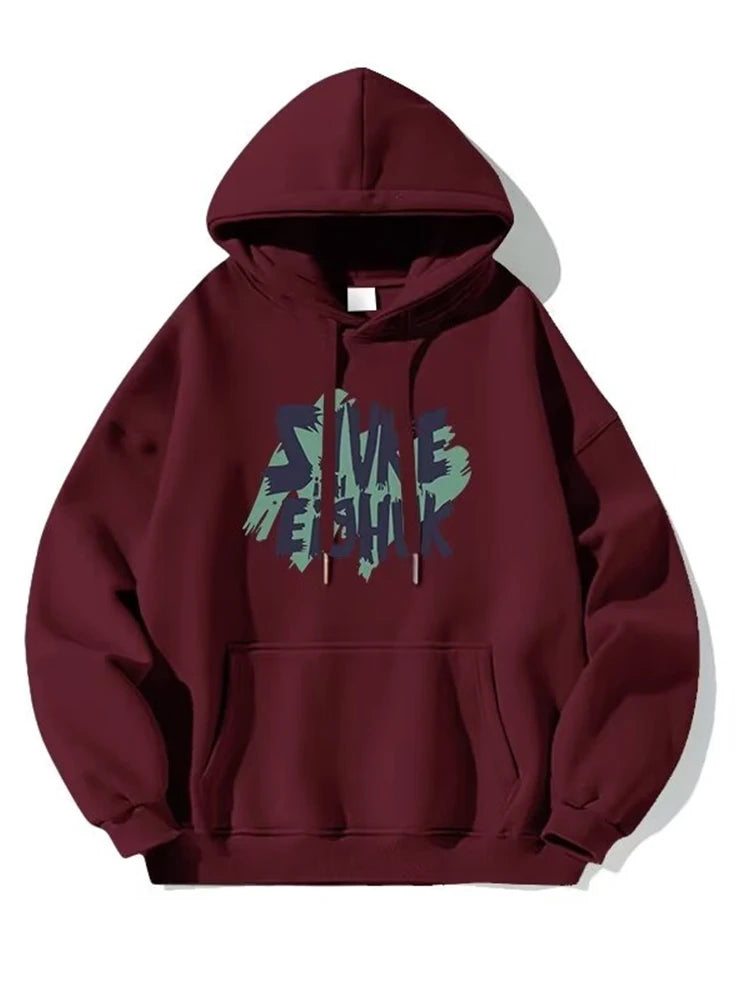Autumn Design Letter Print Fleece Hoodies For Men Fashion Hip Hop Oversized Sweatshirt Y2K Streetwear Pullover Hoodie Clothing Street King Limited