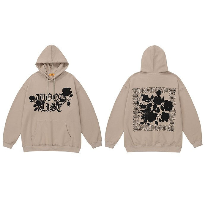 "Black Roses" Unisex Men Women Streetwear Graphic Hoodie Daulet Apparel