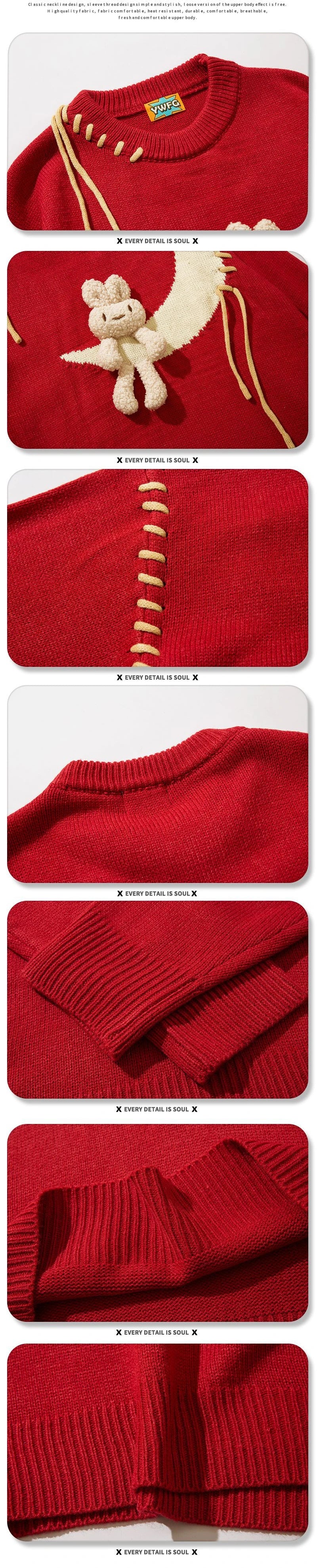 Men Harajuku Sweater Cartoon Duck Goose Embroidery Knitted Pullover Japanese College Style O-Neck Jumper Unisex Spring Autunm Street King Limited