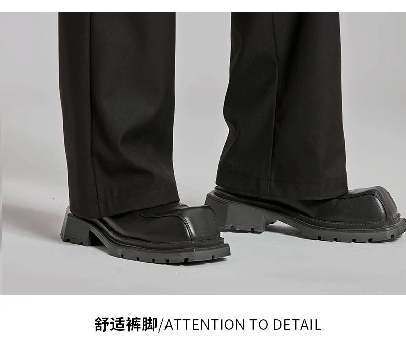 extended length edition men streetwear fashion hip hop vibe straight black pant casual business suit long pants trousers unique default style 1638