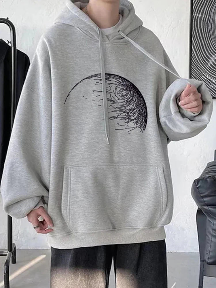 Goth Fashion Graphic Printed Hoodies Men's Autumn Hip Hop Fashion Oversized Hooded Sweatshirts New Y2K Streetwear Clothes Street King Limited