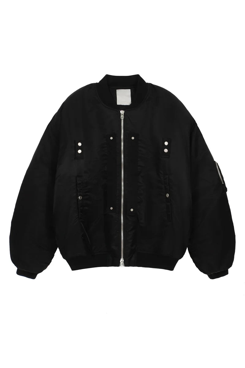 undermycar 2023 new high street fashion brand high quality multi pocket flight jacket cotton coat black unique default style 3623