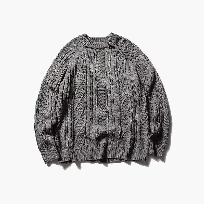 Thicken Japanese Retro Sweater Mens 2024 New College Couples Casual Warm Round Neck Pullover Red Simplicity Knitted Jacket Street King Limited